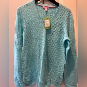 Cashmere Lilly Pulitzer cable knit sweater